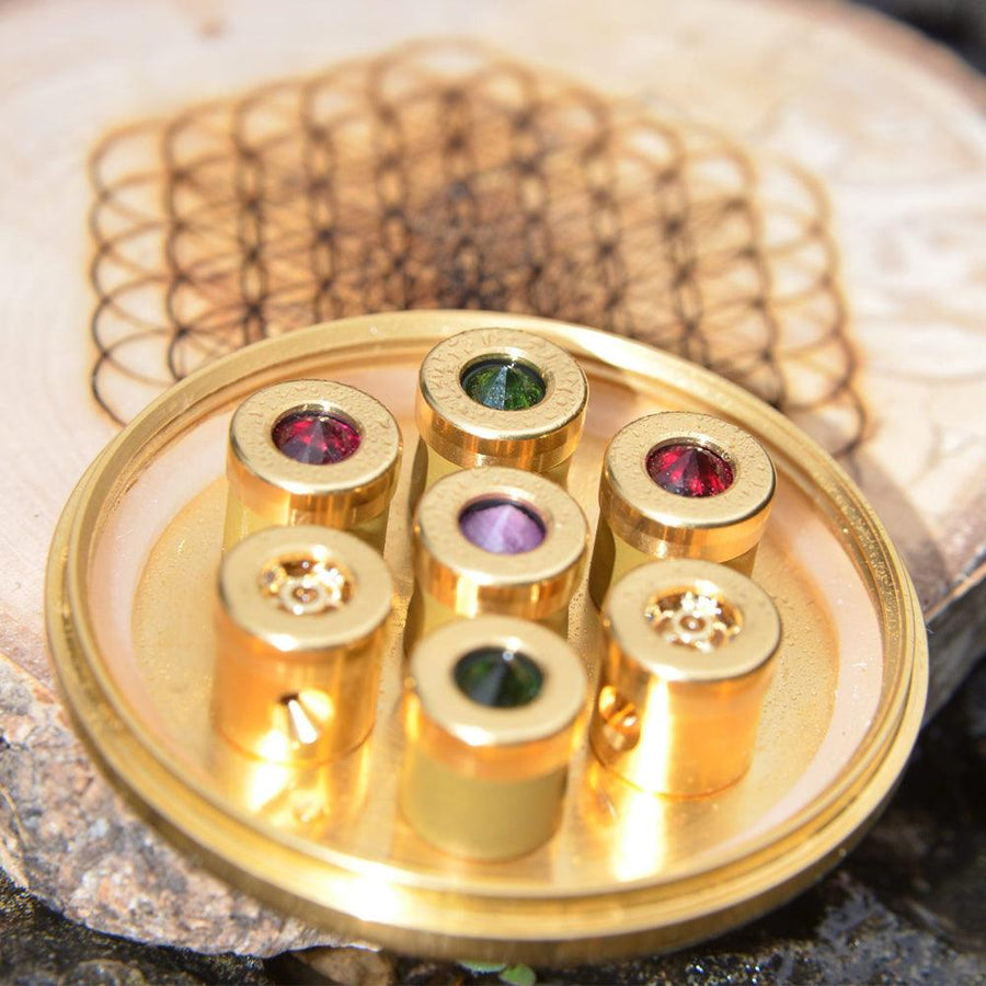 Pure Love Gold 7 crystal vortex shower with diamonds